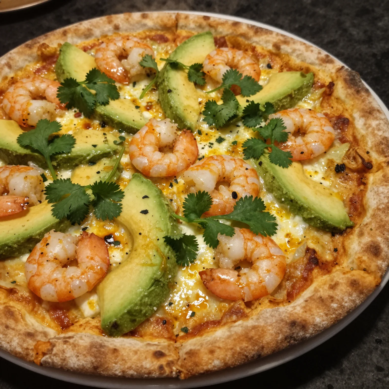 Avocado Shrimp Pizza