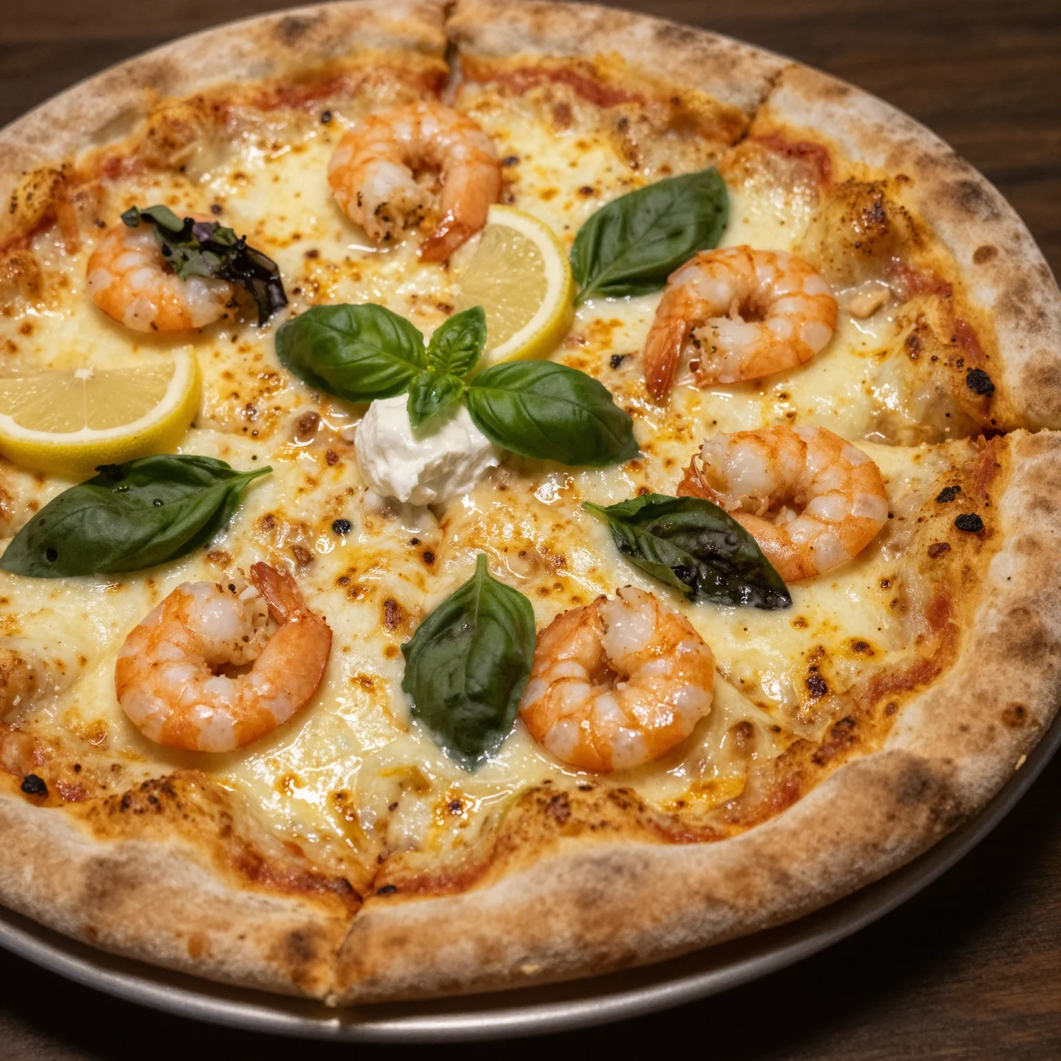 Basil Lemon Shrimp Pizza